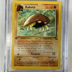 CGC 10 PRISTINE Kabuto 1999 Fossil 1st Edition 50/62 Graded Pokemon Card - Image 3