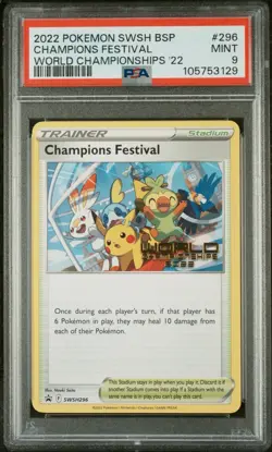 Champions Festival 2022 Pokemon SWSH296 Card PSA 9 MINT ENGLISH - Image 1