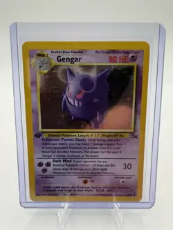 GENGAR #5 5/62 Pokemon 1st Edition Fossil Set Holo Rare Card 1999 Never Played! - Image 2