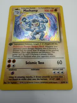 Pokemon Card 1st Edition Holo Machamp 8/102 Never Played NM - Image 1