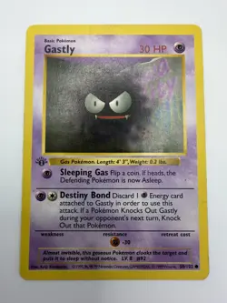 Pokemon Card Gastly Base Set (Shadowless) 50/102 Common 1st Edition never played - Image 1