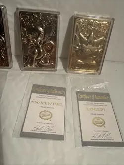 4-Pokemon 23K Gold Plated Trading Cards 1999 Burger King - Image 4