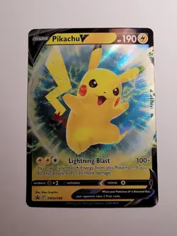 Pikachu V - SWSH198 - Pokemon Sword & Shield Promo Ultra Rare Holo Card NM - Image 1