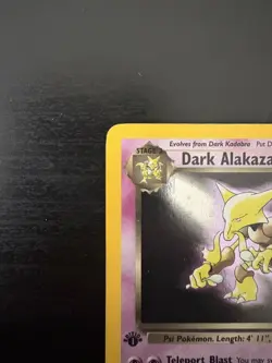 1st Edition Dark Alakazam Team Rocket Holo Rare 1/82 60 HP Pokemon Card - Image 2