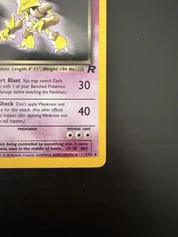 1st Edition Dark Alakazam Team Rocket Holo Rare 1/82 60 HP Pokemon Card - Image 4