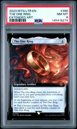 2023 MTG THE LORD OF THE RINGS: TALES OF MIDDLE-EARTH #380 THE ONE RING PSA 8 - Image 1