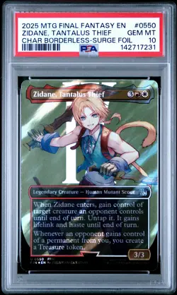 2025 MAGIC: THE GATHERING FINAL FANTASY SURGE FOIL ZIDANE, TANTALUS THIEF PSA 10 - Image 1