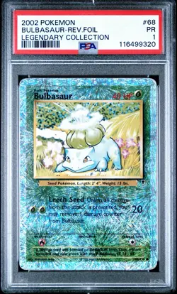 Pokemon Bulbasaur Legendary Coll. Reverse Holo #68 PSA 1 - Image 1
