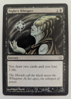 Magic Mtg Fifth Dawn Night's Whisper lightly played - Image 1
