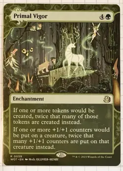 Magic: The Gathering Primal Vigor Wilds of Eldraine Rare Green Enchantment - Image 1