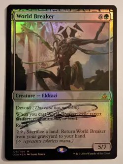 Magic The Gathering - 1x Signed Foil World Breaker (mtg) Oath of the Gatewatch - Image 1