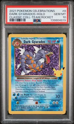 2021 POKEMON CELEBRATIONS CLASSIC COLLECTION #8 DARK GYARADOS-HOLO PSA 10 - Image 1
