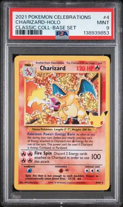 2021 POKEMON CELEBRATIONS CLASSIC COLLECTION #4 CHARIZARD-HOLO PSA 9 - Image 1