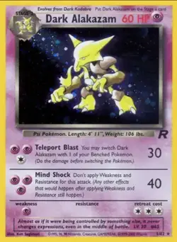 Pokemon Dark Alakazam 1/82 Team Rocket Holo Vintage NM WOTC - Image 1