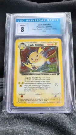 Dark Raichu Holo unlimited 83/82 - Pokemon- Team Rocket - CGC 8.0 - Image 1