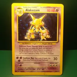 Pokemon Card 1999 TCG WOTC Base Set Alakazam 1/102 Holo Rare Unlimited LP - Image 1