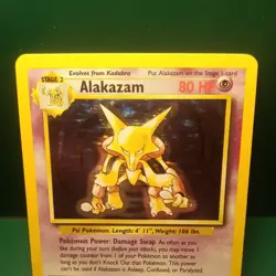 Pokemon Card 1999 TCG WOTC Base Set Alakazam 1/102 Holo Rare Unlimited LP - Image 2