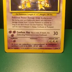 Pokemon Card 1999 TCG WOTC Base Set Alakazam 1/102 Holo Rare Unlimited LP - Image 3