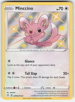 Minccino SV093/SV122 Rare Shiny Shining Fates Shiny Vault Pokemon NM - Image 1