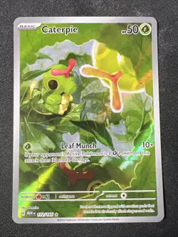 Caterpie 172/165 - NM Illustration Rare Scarlet & Violet 151 Pokemon TCG - Image 1