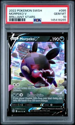 2022 POKEMON SWORD & SHIELD BRILLIANT STARS #095 MORPEKO V PSA 10 - Image 1