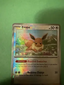 Eevee (Master Ball Pattern) 074/131 Prismatic Evolutions Holo Pokemon TCG NM - Image 3