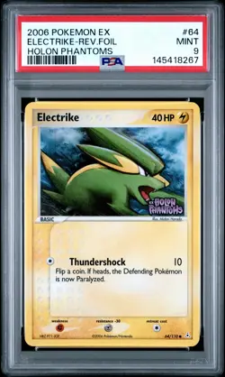 2006 POKEMON EX HOLON PHANTOMS #64 ELECTRIKE-REVERSE FOIL PSA 9 - Image 1