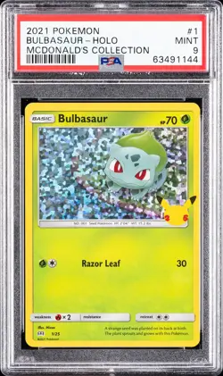 2021 POKEMON MCDONALD'S COLLECTION #1 BULBASAUR-HOLO PSA 9 - Image 1