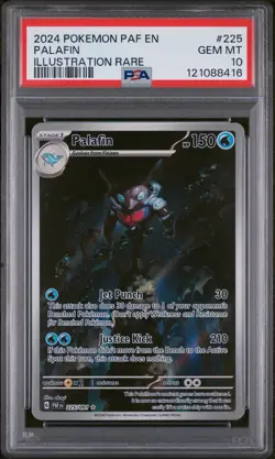 2024 POKEMON PAF EN-PALDEAN FATES ILLUSTRATION RARE #225 PALAFIN PSA 10 - Image 1
