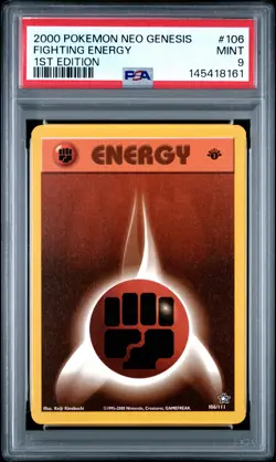 2000 POKEMON NEO GENESIS 1ST EDITION #106 FIGHTING ENERGY PSA 9 - Image 1