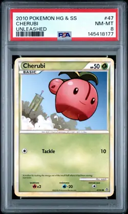 2010 POKEMON HEARTGOLD & SOULSILVER UNLEASHED #47 CHERUBI PSA 8 - Image 1