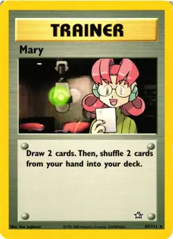 Pokemon TCG Mary 87/111 Neo Genesis Regular Rare MP - Image 1