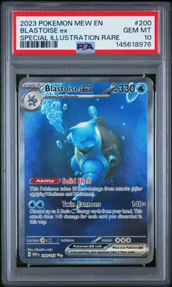 2023 POKEMON MEW EN-151 SPECIAL ILLUSTRATION RARE #200 BLASTOISE EX PSA 10 - Image 1