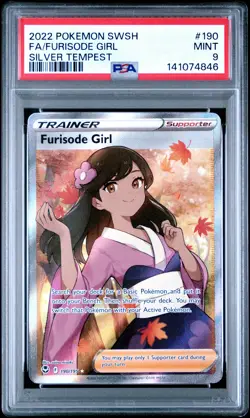 2022 POKEMON SWORD & SHIELD SILVER TEMPEST #190 FULL ART/FURISODE GIRL PSA 9 - Image 1