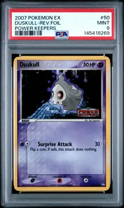 2007 POKEMON EX POWER KEEPERS #50 DUSKULL-REVERSE FOIL PSA 9 - Image 1