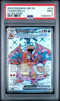 2023 POKEMON OBF EN-OBSIDIAN FLAMES ULTRA RARE #215 CHARIZARD EX PSA 9 - Image 1