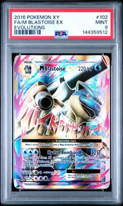 2016 POKEMON XY EVOLUTIONS #102 FULL ART/M BLASTOISE EX PSA 9 - Image 1