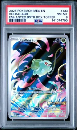 2025 POKEMON MEG EN-MEGA EVOLUTION ENHANCED BOOSTER BOX TOPPER BULBASAUR PSA 8 - Image 1