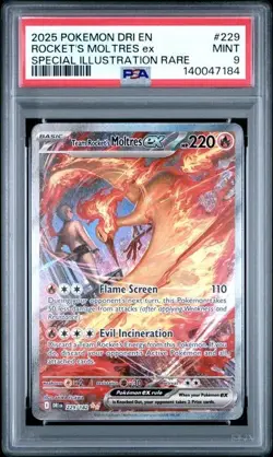 Pokemon PSA 9 Destined Rivals Team Rocket's Moltres ex #229 - Image 1