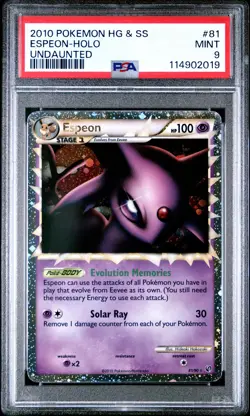 2010 POKEMON UNDAUNTED ESPEON PRIME #81 ULTRA RARE PSA 9 MINT #114902019 - Image 1