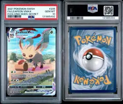 2021 Pokemon SWSH Evolving Skies Leafeon VMAX #205/203 Secret Rare PSA 10! - Image 3