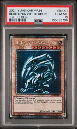YUGIOH PSA 10 Blue-Eyes White Dragon MP24-EN001 QCR 1st Edition SDK ART euro - Image 1