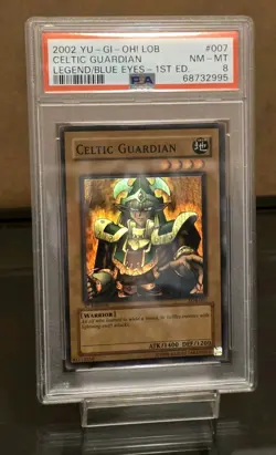 Yu-Gi-Oh! 2002 Celtic Guardian LOB-007 1st Edition - PSA 8 WAVY - Image 1