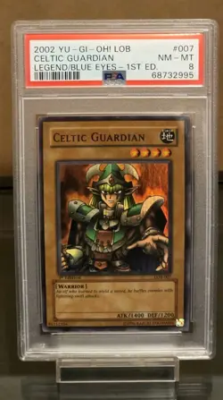 Yu-Gi-Oh! 2002 Celtic Guardian LOB-007 1st Edition - PSA 8 WAVY - Image 2