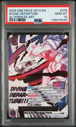 2025 ONE PIECE OP13-CARRYING ON HIS WILL ALTERNATE ART DIVINE DEPARTURE PSA 10 - Image 1