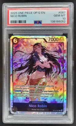 2025 One Piece Legacy of the Master Nico Robin #OP12-087 Super Rare PSA 10 KH6 - Image 1
