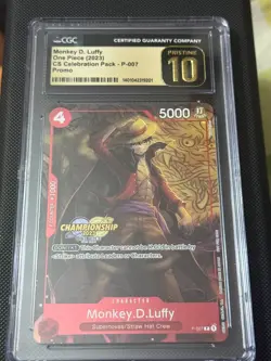 One Piece Card Game Monkey.D.Luffy P-007 Championship 2023 CGC Black Label - Image 1