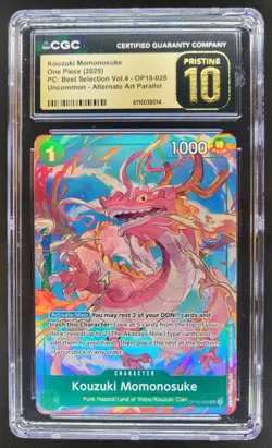 2025 ONE PIECE CCG KOUZUKI MOMONSUKE ALT ART OP10-028 CGC 10 PRISTINE B PT - Image 1