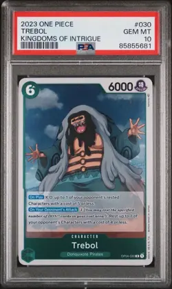PSA 10 2023 One Piece Kingdoms Of Intrigue Trebol #030 Rare FOIL POP 1 - Image 1
