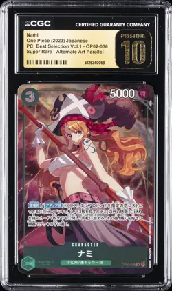 2023 ONE PIECE JPN PC BEST SELECTION VOL.1 ALT ART OP02-036 NAMI CGC 10 PRISTINE - Image 1